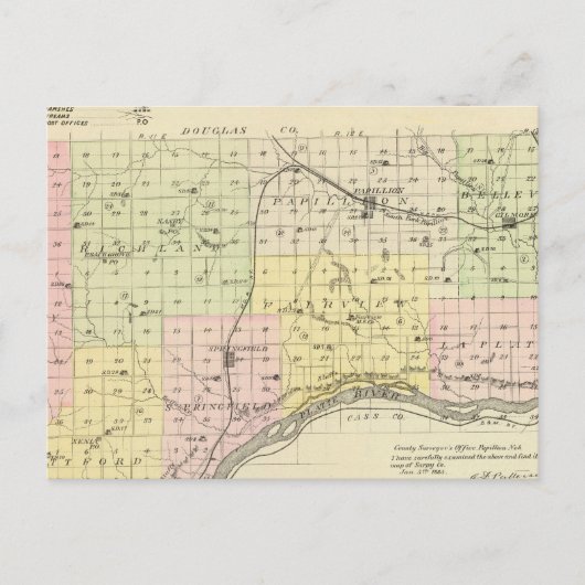 Sarpy County, Nebraska Briefkaart (Voorkant)