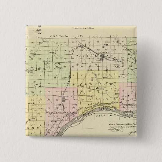 Sarpy County, Nebraska Vierkante Button 5,1 Cm (Voorkant)