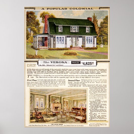 Sars 1920s Verona Colonial House Poster (Voorkant)