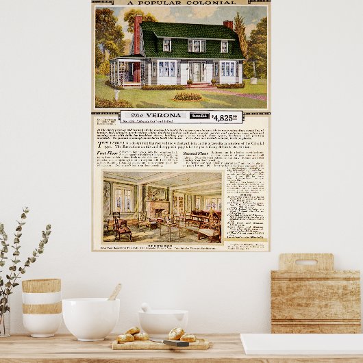 Sars 1920s Verona Colonial House Poster (Keuken)