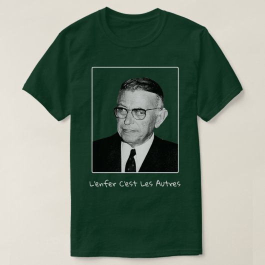 Sartre Hell is andere mensen in het frans T-shirt (Design voorkant)