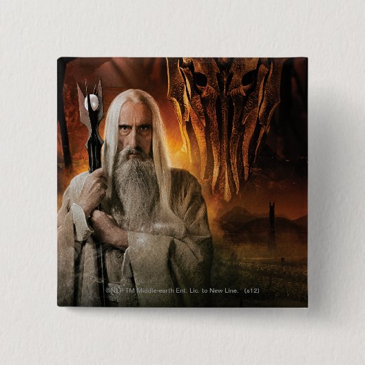 SARUMAN™ en Foes Vierkante Button 5,1 Cm (Voorkant)