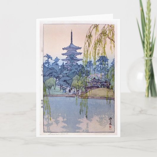 Sarusawa Pond, Hiroshi Yoshida, Woodcut Kaart (Voorkant)