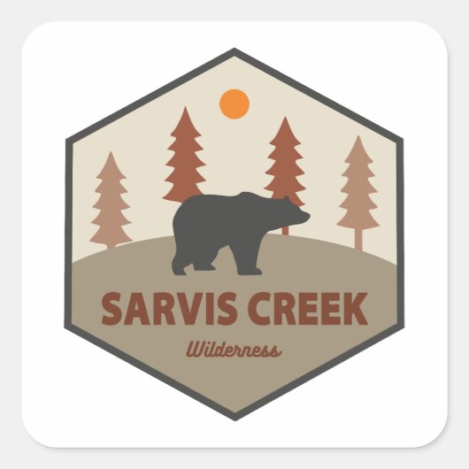 Sarvis Creek Wilderness Colorado-Beer Vierkante Sticker (Voorkant)