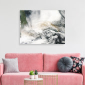 Sarychev Peak blaast door het Zee van Okhotsk Canvas Afdruk (Insitu (Woonkamer))