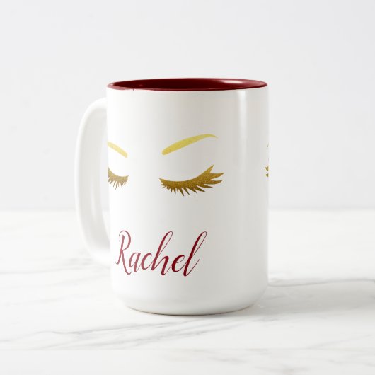 Sas en Lashes Tweekleurige Koffiemok (Voorkant links)