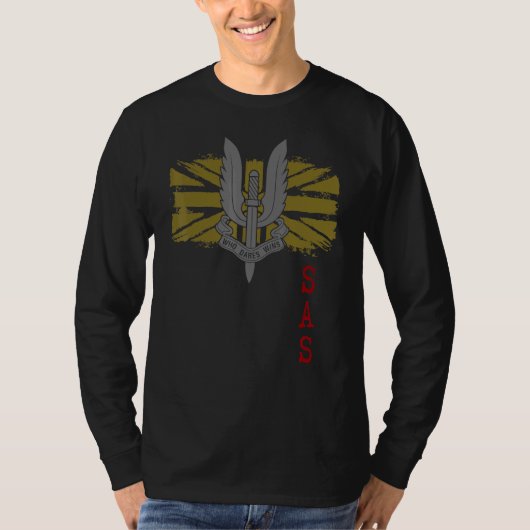 Sas Union Jack Lion Freedom Britse Patriot Vetera T-shirt (Voorkant)
