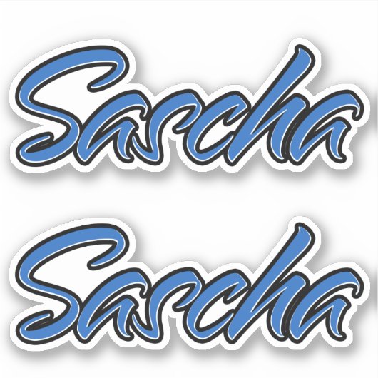 Sascha Name blue Aufkleber Sticker Stickerset (Voorkant)