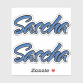Sascha Name blue Aufkleber Sticker Stickerset (Vel)