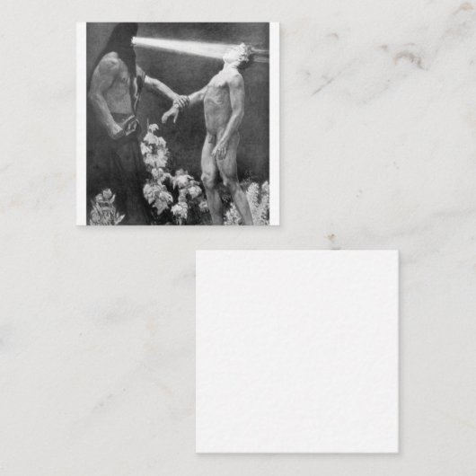 Sascha Schneider - Hypnosis  Duits occult Vierkante Visitekaartje (Voorkant / Achterkant)