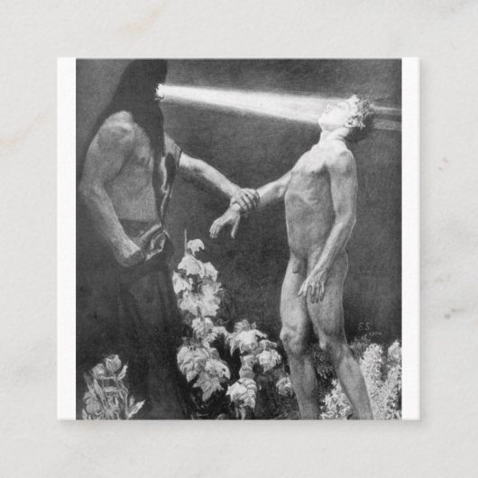 Sascha Schneider - Hypnosis  Duits occult Vierkante Visitekaartje (Voorkant)