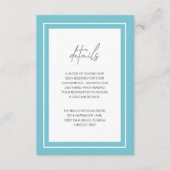 Sasha Aqua Modern Wedding Informatiekaartje (Voorkant)