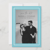 Sasha Aqua Modern Wedding Save The Date (Voorkant)