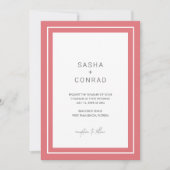 Sasha Coral Modern Wedding Kaart (Voorkant)