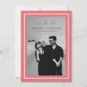 Sasha Coral Modern Wedding Save The Date (Voorkant)