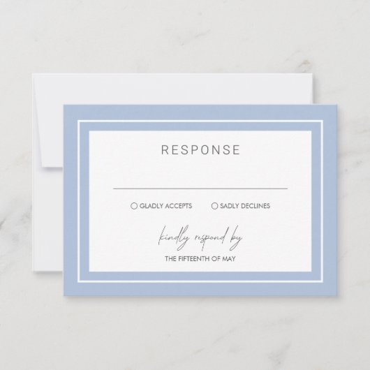 Sasha Cornflower Moderne bruiloft RSVP Kaartje (Voorkant)
