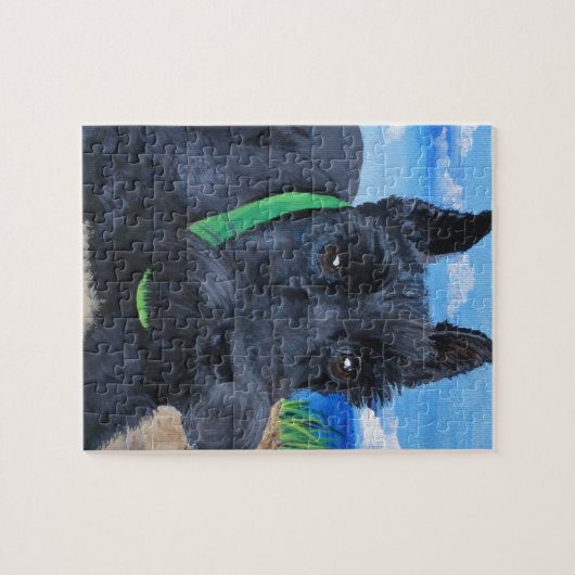 Sasha de Zwarte Schnauzer Legpuzzel (Horizontaal)