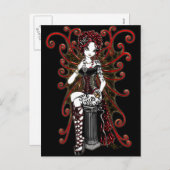 "Sasha" Gothic Couture Valentijn Fairy Briefkaart (Voorkant / Achterkant)