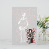 "Sasha" Gothic Couture Valentijn Fairy Stationery Briefpapier (Staand voorkant)