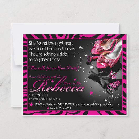 Sasha_HensParty Kaart (Voorkant)