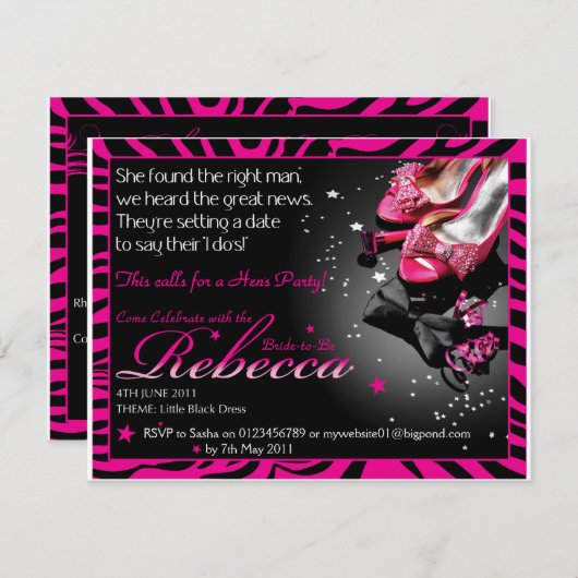 Sasha_HensParty Kaart (Voorkant / Achterkant)