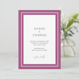 Sasha Mauve Modern Wedding Kaart