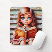 SASHA ~  meisje leest haar boek ~ Mousepad Muismat (Met muis)