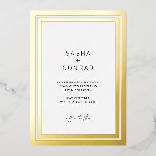Sasha Modern Wedding Folie Uitnodiging