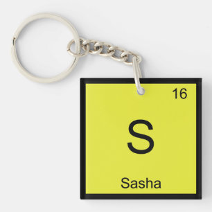 Sasha Naam Chemie Element Periodiek Systeem Sleutelhanger