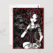 Sasha Red Corset Tattoo Fairy Briefkaart (Voorkant / Achterkant)