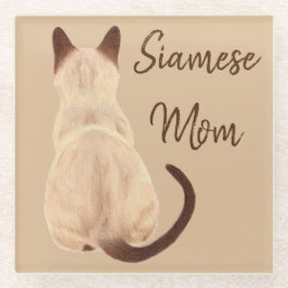 Sasha Siamees Kat Liefhebber Kitty Wegkijkende Tek Glazen Onderzetter