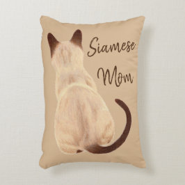 Sasha Siamees Kat Moeder Kitty Wegkijkende Tekenin Decoratief Kussen
