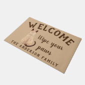 Sasha Siamese Cat Sitting Back Uitzicht Kat Aangep Deurmat (Schuin)