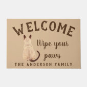 Sasha Siamese Cat Sitting Back Uitzicht Kat Aangep Deurmat (Voorkant)