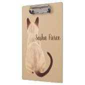 Sasha Siamese Cat Sitting Back Uitzicht Kat Aangep Klembord (Links)