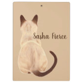 Sasha Siamese Cat Sitting Back Uitzicht Kat Aangep Klembord (Achterkant)