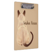 Sasha Siamese Cat Sitting Back Uitzicht Kat Aangep Klembord (Rechts)