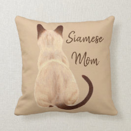 Sasha Siamese kat mam Kat kijkt weg tekenen Kussen