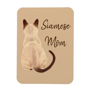 Sasha Siamese kat mam Kat kijkt weg tekenen Magneet