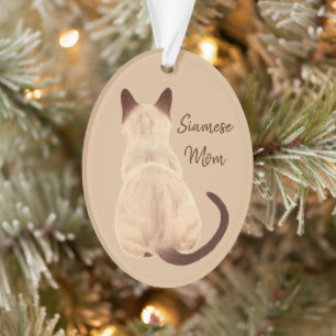 Sasha Siamese Kat met kattever, wegkijkend Ornament