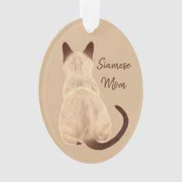 Sasha Siamese Kat met kattever, wegkijkend Ornament
