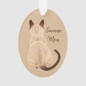 Sasha Siamese Kat met kattever, wegkijkend Ornament (achterkant)