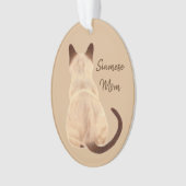 Sasha Siamese Kat met kattever, wegkijkend Ornament (voorkant)