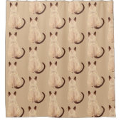 Sasha Siamese Kat Person Kat die kunst wegkijkt Douchegordijn (Voorkant)