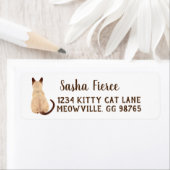 Sasha Siamese Kat Person Kat die kunst wegkijkt Etiket (Insitu)