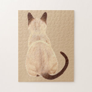 Sasha Siamese Kat Person Kat die kunst wegkijkt Legpuzzel