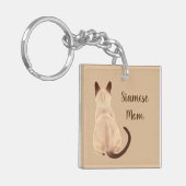 Sasha Siamese Kat van de kattenlover die weg kijkt Sleutelhanger (Voorkant Links)