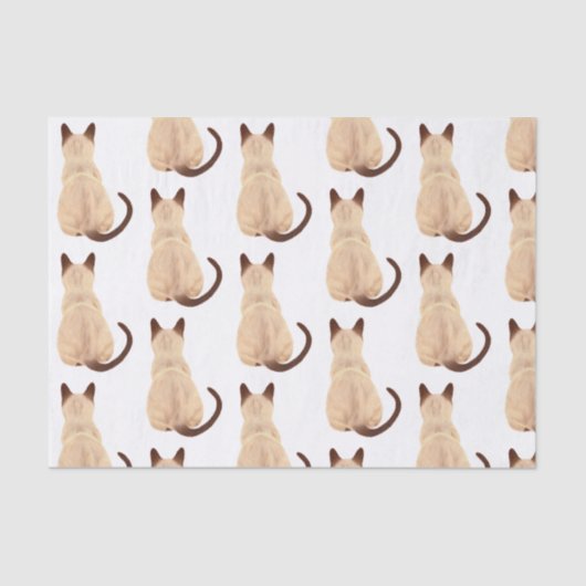 Sasha Siamese Kat van de kattenlover die weg kijkt Tissuepapier (Voorkant)