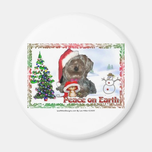 Sasha Sydney Silky Dog Mouse Holiday Gifts Magneet (Voorkant)