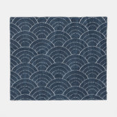 Sashiko borduurwerk: Indigo Japans patroon. Fleece Deken (Voorkant (Horizontaal))